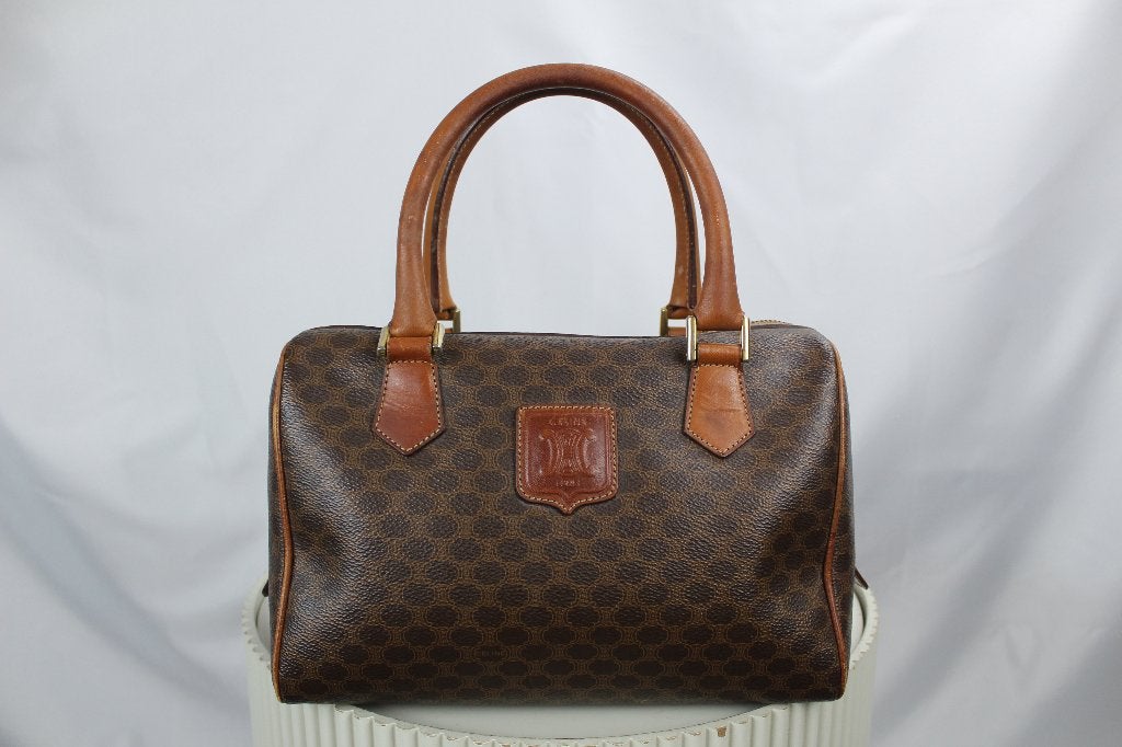 Celine Mini Boston Bag - 1313, Gebruikt, Bruin, Celine, Celine
