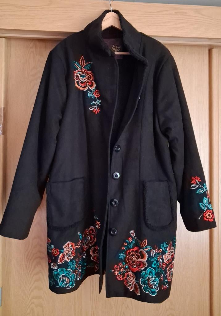 Geborduurde winterjas van Coline, Kleding | Dames, Coline, Zwart, Maat 46/48 (XL) of groter, Ophalen of Verzenden