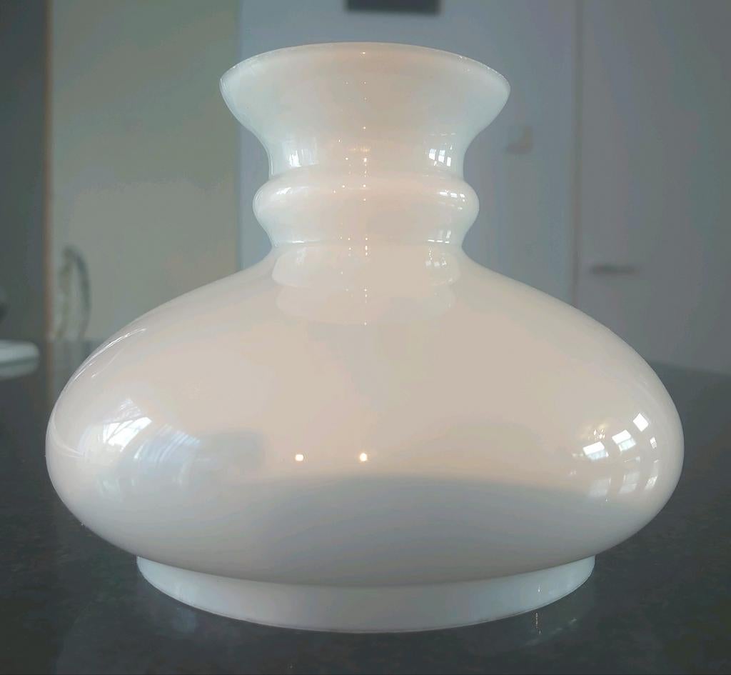 Zgan melkwit kapje voor olie of schippers lamp, Ophalen of Verzenden, Zo goed als nieuw, Glas
