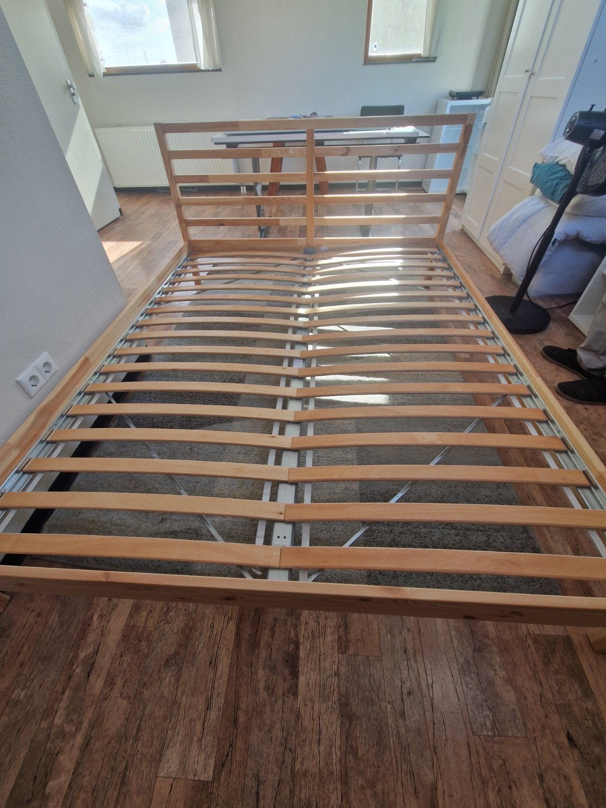 Ikea 2 persoons Tarva bed met Skorva lattenbodem 160x200, Tweepersoons, Ophalen of Verzenden, Zo goed als nieuw, 200 cm