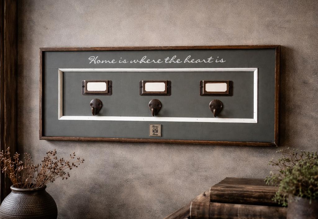 Riviera Maison Wandkapstok met 3 haken grijs - hout, Huis en Inrichting, Wandkapstok, Ophalen of Verzenden, Zo goed als nieuw
