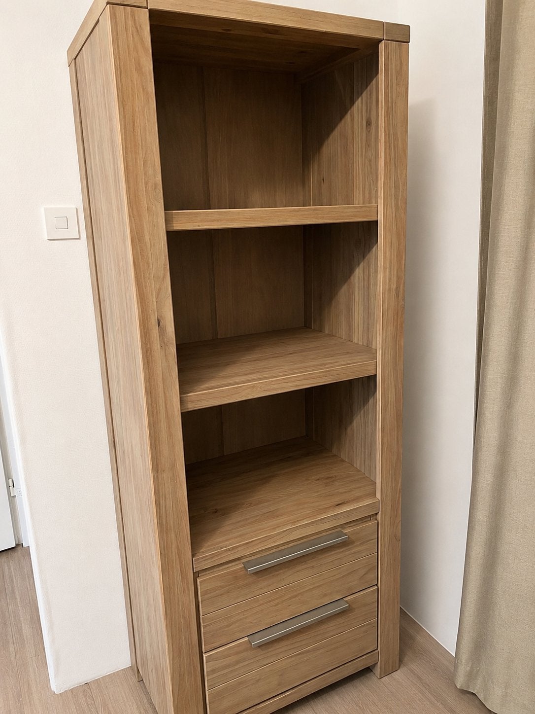 Houten boekenkast met lades - Zo goed als nieuw, Ophalen, Minder dan 50 cm, Zo goed als nieuw, Met lade(s)