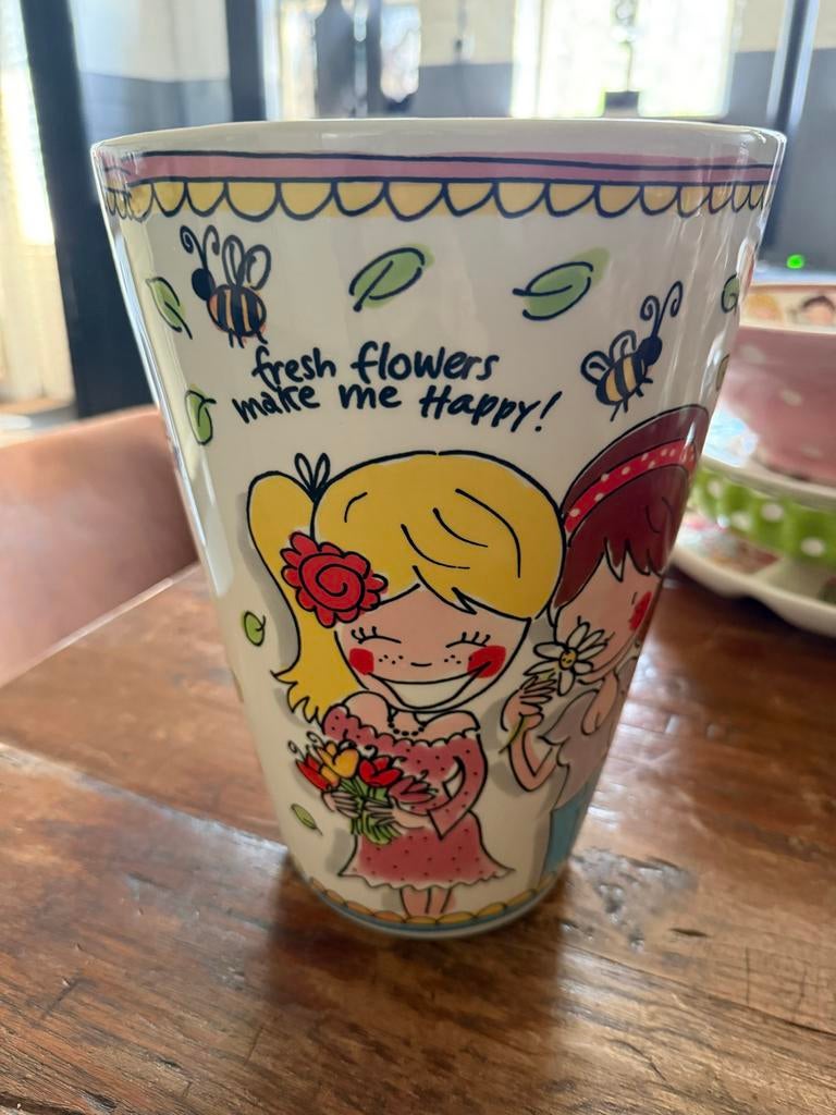 Blond Amsterdam Vaas 'Fresh Flowers Make Me Happy', Ophalen