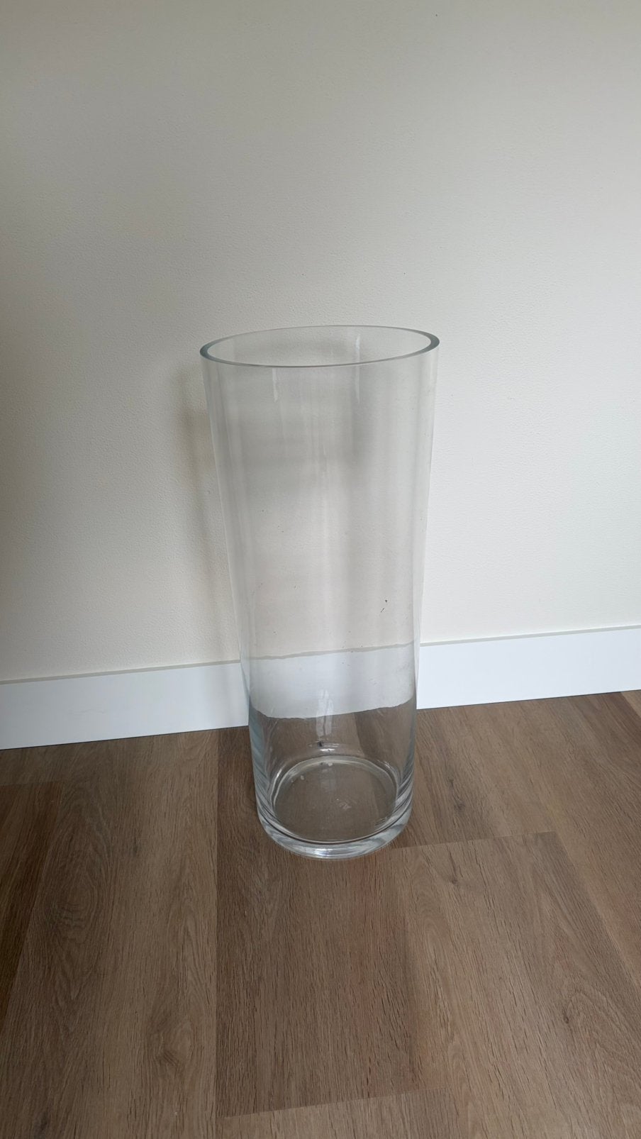 Grote glazen vaas 80 cm, Ophalen, Zo goed als nieuw, Transparant, Glas