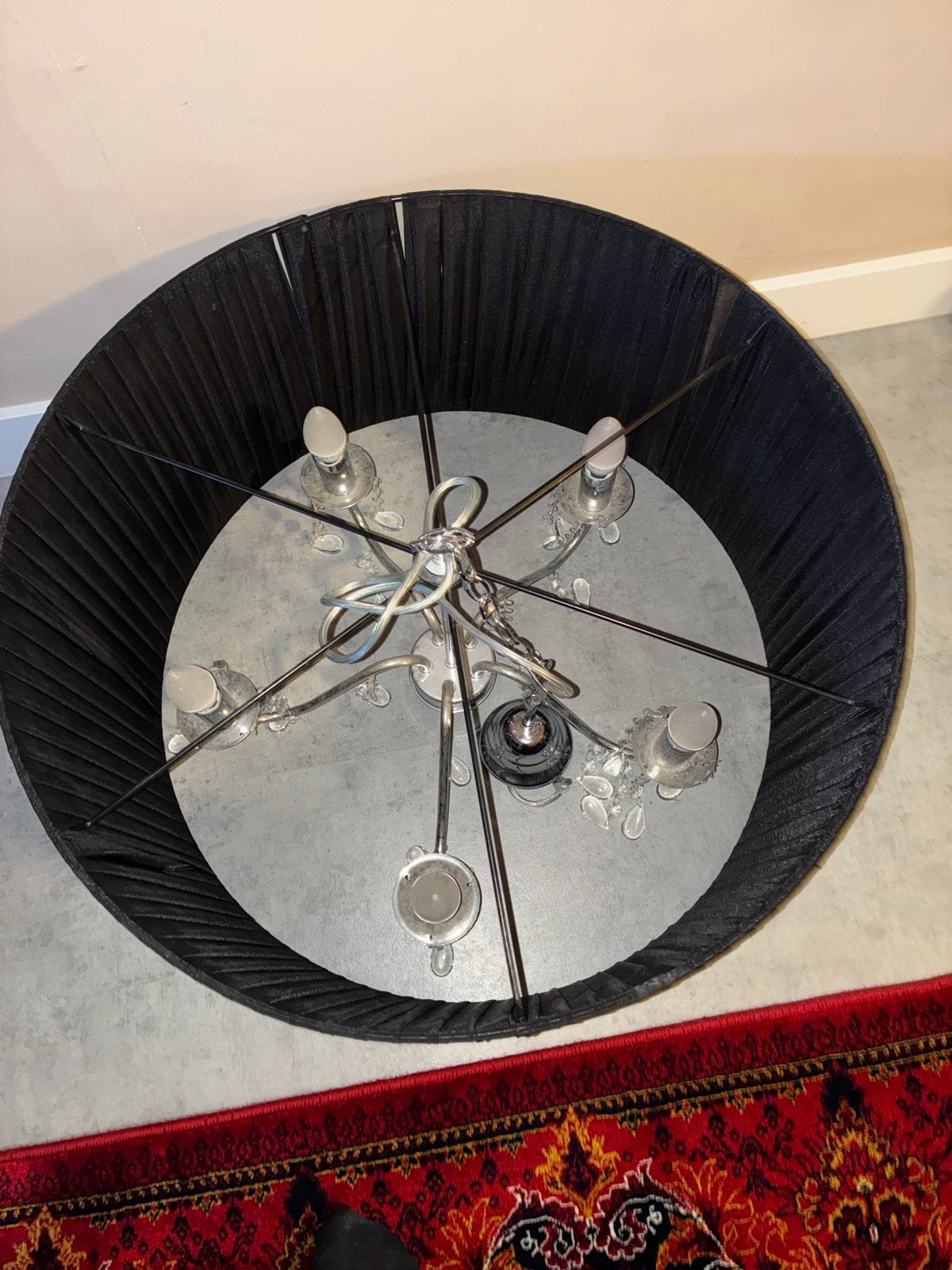 Zwarte hanglamp met 5 lichtpunten, Ophalen, Gebruikt, Metaal