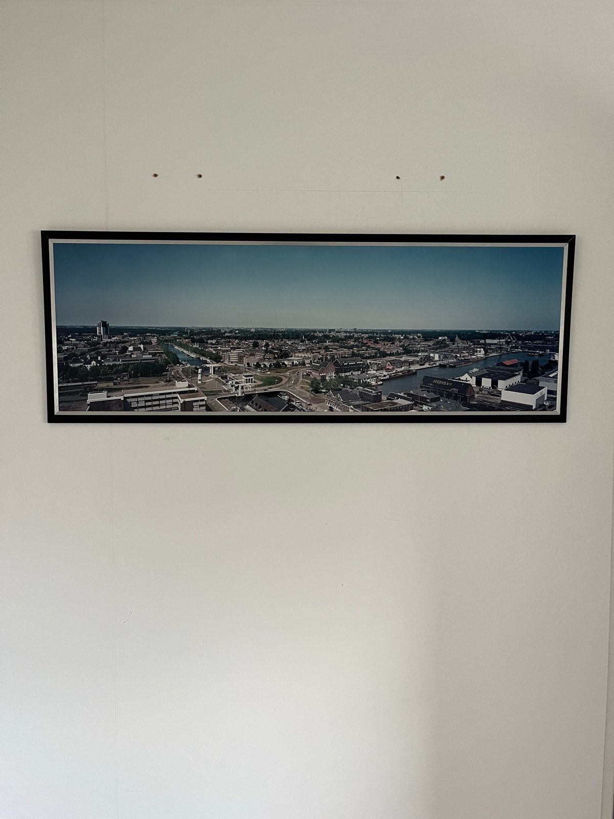 Panoramafoto Vlaardingen in lijst (45x125 cm), Ophalen, Zo goed als nieuw, Overige onderwerpen