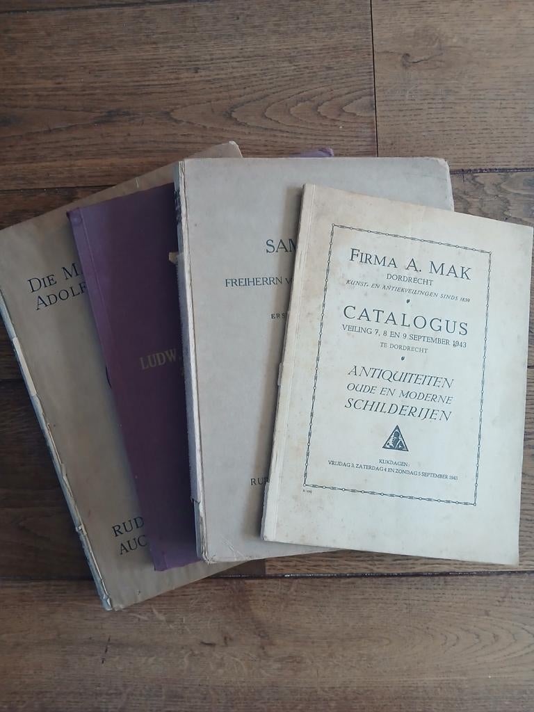 4 stuks antieke veiling catalogi, 1913 tm 1943, Boeken, Ophalen of Verzenden