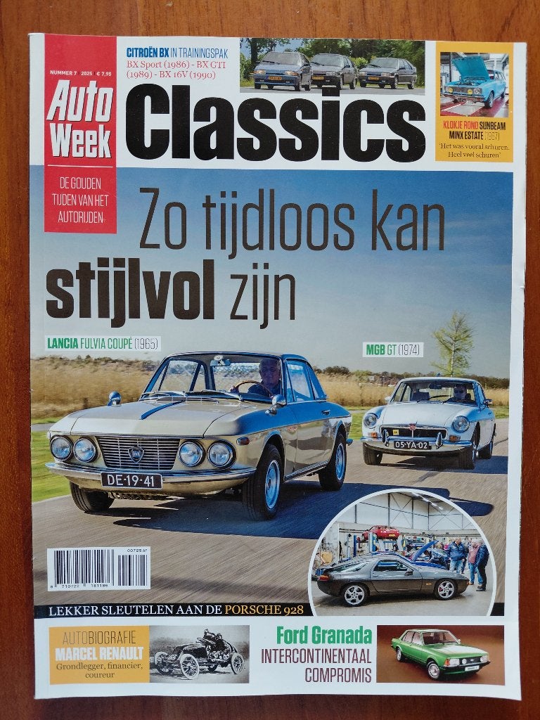 Autoweek Classics 7 2025 Lancia Fulvia Coupé, MGB GT, 928, Verzenden, Nieuw, Ford