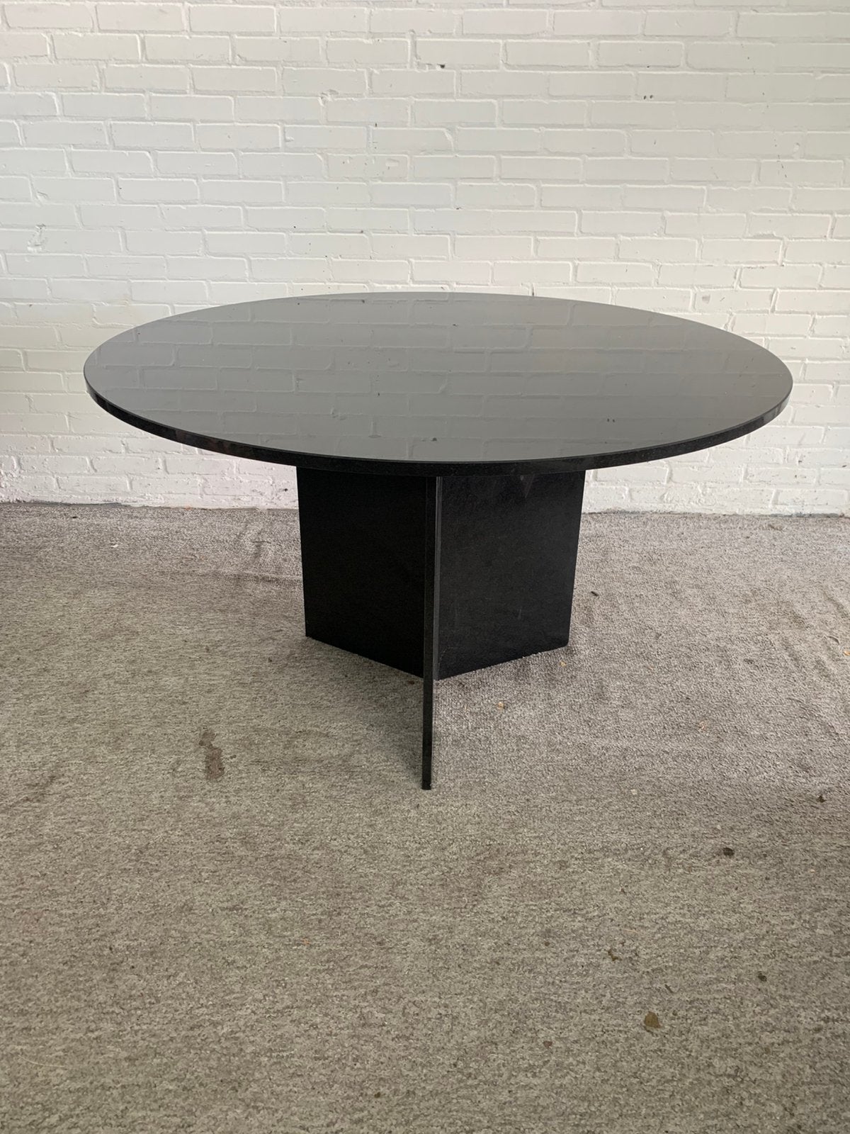 Tafel vintage schitterende marmer eettafel uit de jaren 80., Ophalen of Verzenden, Zo goed als nieuw, Rond, 100 tot 150 cm