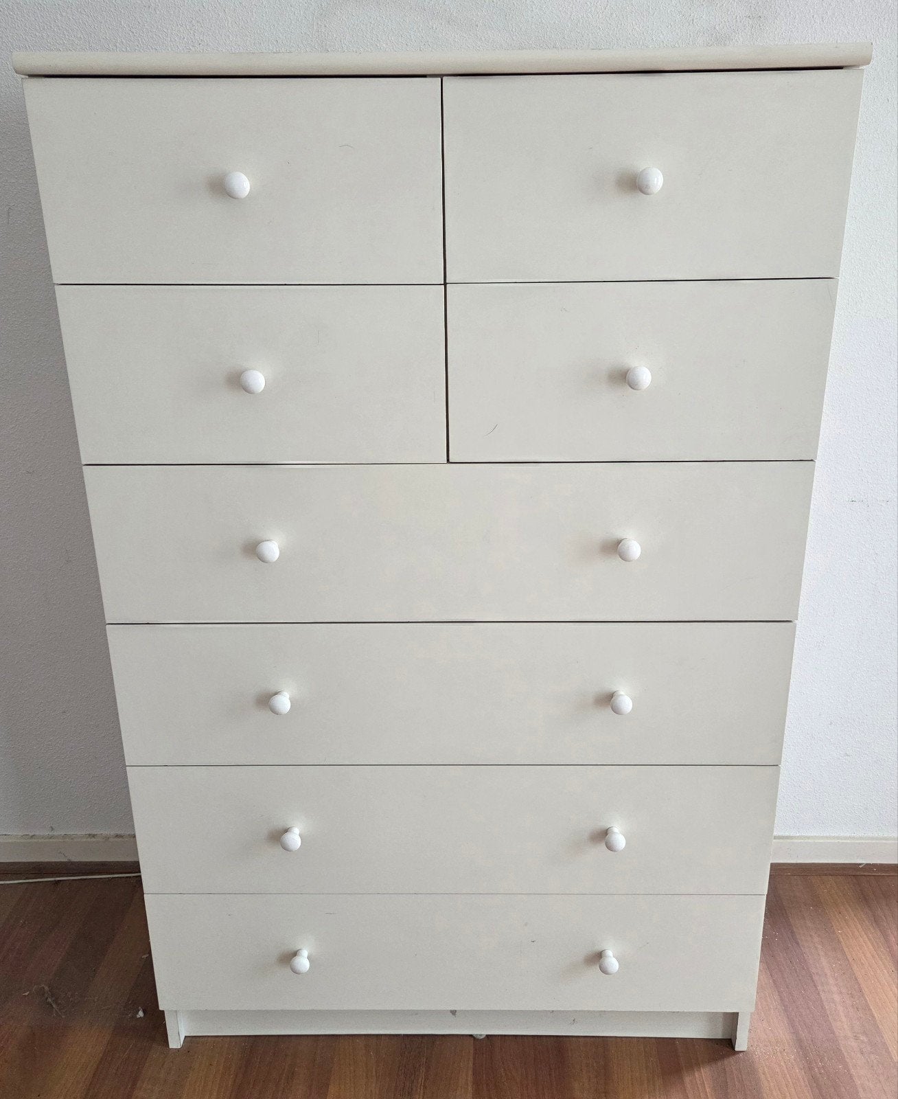 Witte ladenkast met 8 lades - beschadiging op bovenblad, Ophalen, Overige materialen, Gebruikt, 5 laden of meer