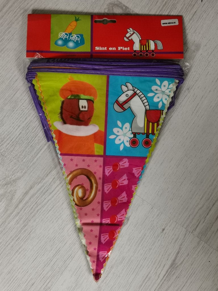 Sint en zwarte Piet vlaggenlijn, Ophalen of Verzenden, Nieuw
