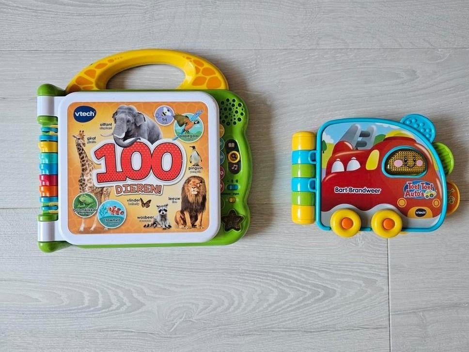 Vtech 100 dieren en Bart brandweer, Kinderen en Baby's, Speelgoed | Vtech, Ophalen of Verzenden, Zo goed als nieuw, 6 maanden tot 2 jaar