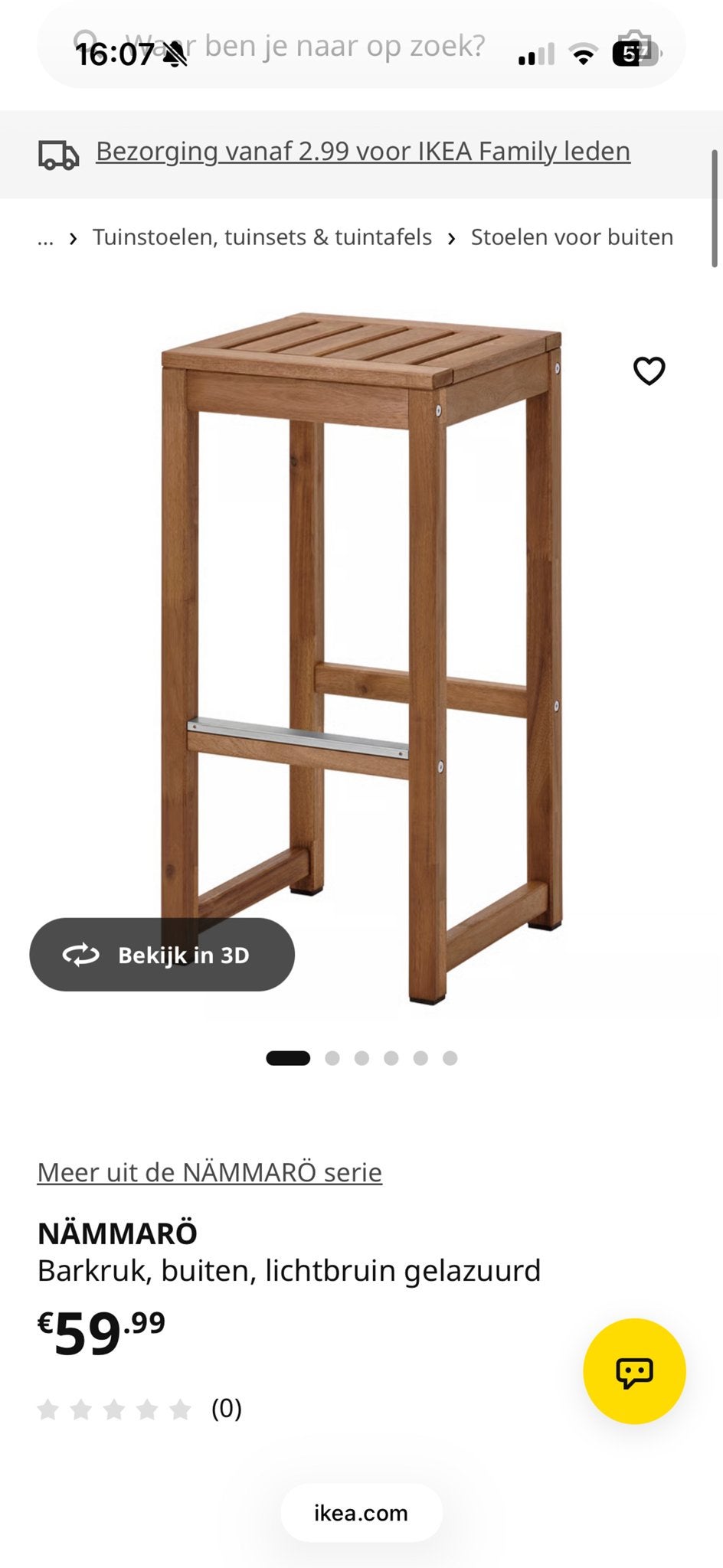Foto 6 van IKEA NÄMMARÖ Bartafel met 4 barkrukken - Zo goed als nieuw