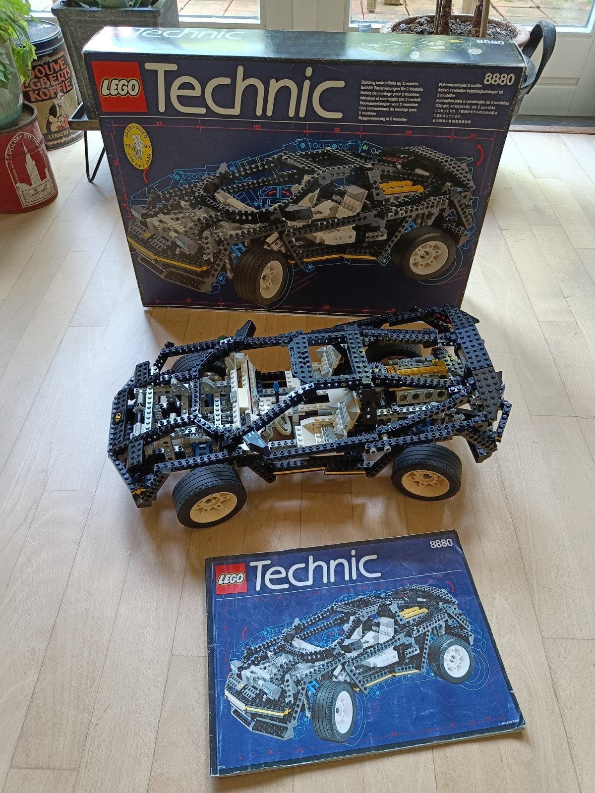 Lego Technic 8880 Supercar, inclusief handleiding en doos, Compleet, Gebruikt, Lego, Ophalen of Verzenden