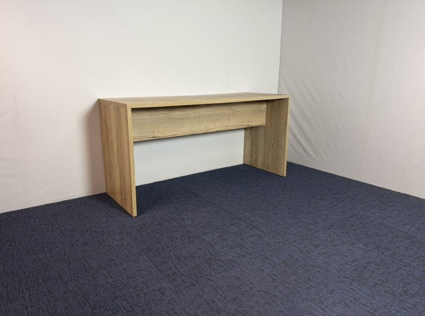 Hoge vergadertafel/statafel, eiken naturel, 220 x 80 cm.