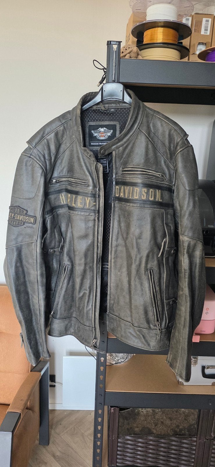Harley-Davidson leren jas - Maat 2XL, Motoren, Harley-Davidson, Heren, Jas | leer, Ophalen of Verzenden