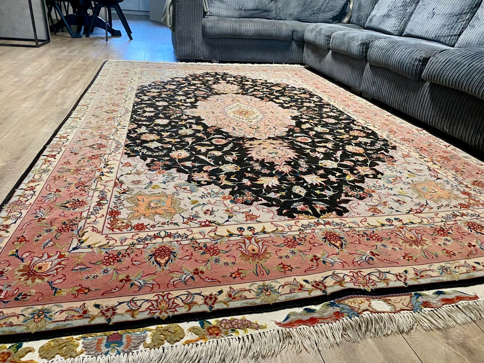 Mooi handgeknoopte perzische Tabriz zijde wol tapijt, Gebruikt, 200 cm of meer, Ophalen of Verzenden, 200 cm of meer