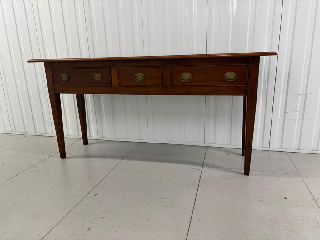 Massief houten sidetable met 3 lades, Huis en Inrichting, Tafels | Sidetables, Ophalen, Zo goed als nieuw, 25 tot 50 cm, Rechthoekig