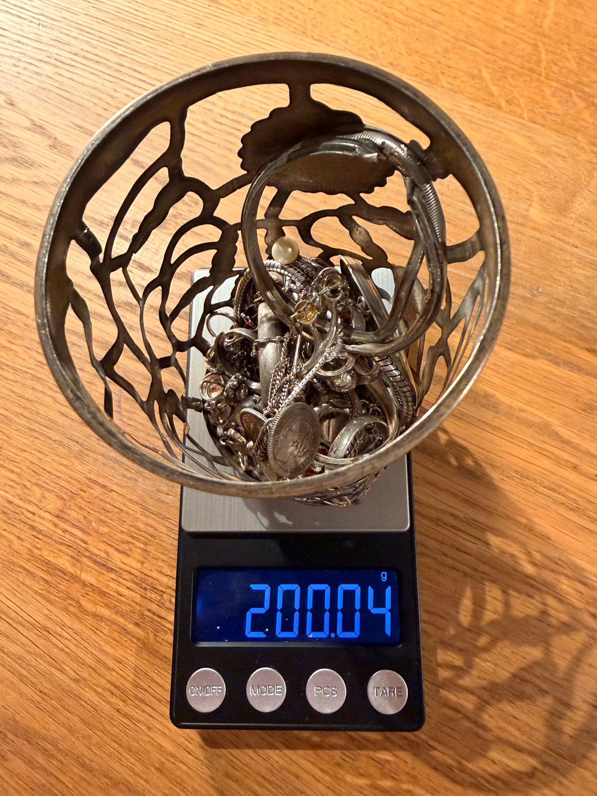 200 gram sloop zilver inclusief Mexicaanse glashouder, Verzenden, Zilver