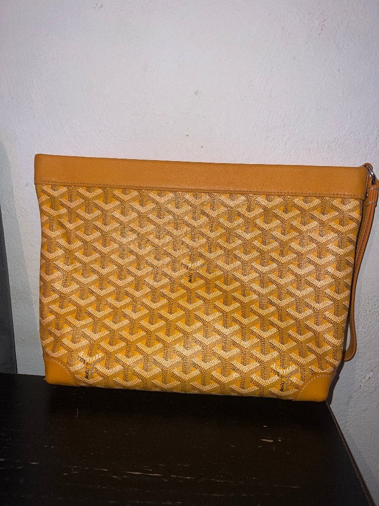 goyard ponti pouch geel, Ophalen of Verzenden, Zo goed als nieuw, Geel, Overige typen