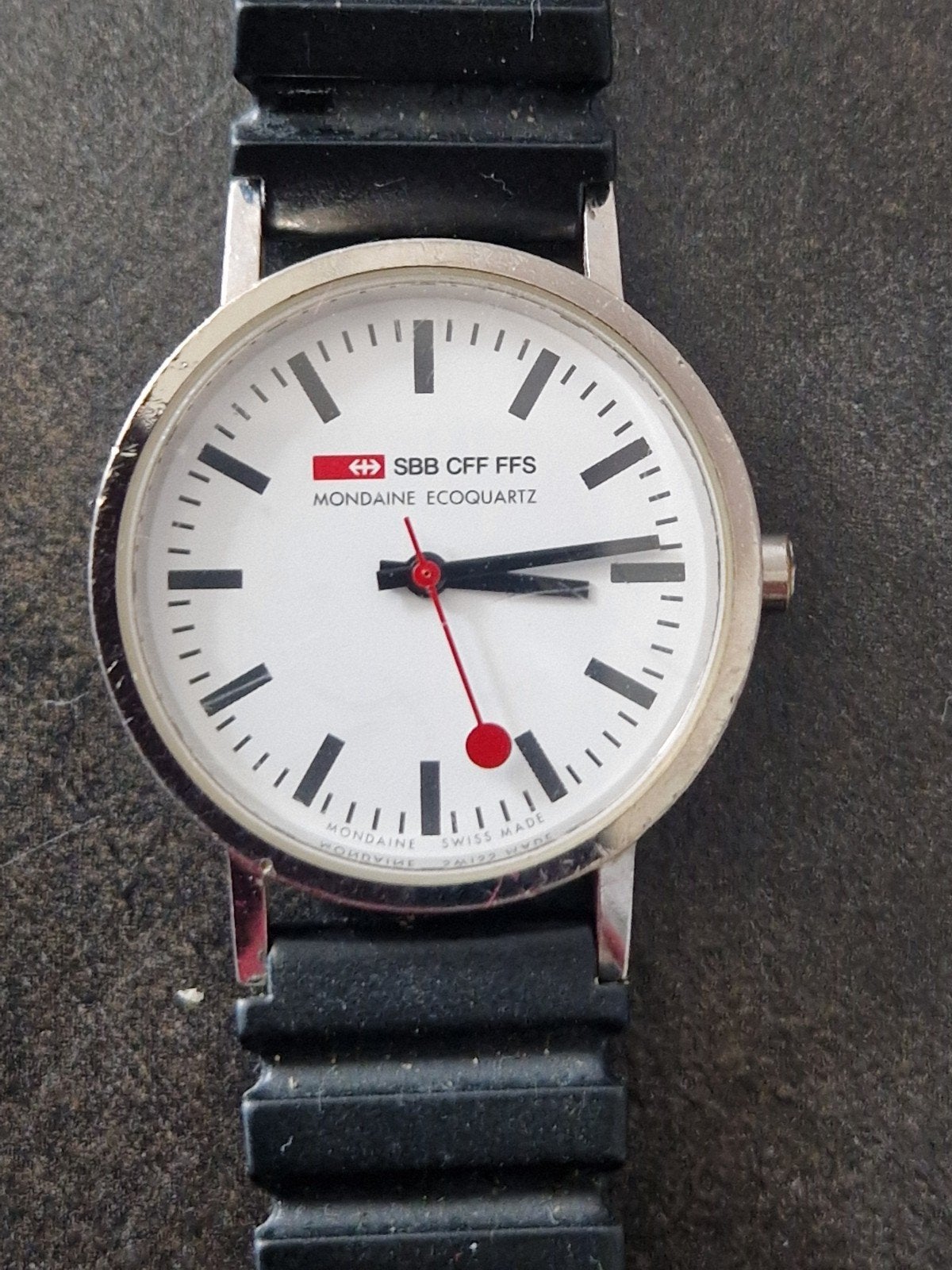 Mondaine horloge swiss railroad watch ️, Overige merken, Gebruikt, Staal, Polshorloge
