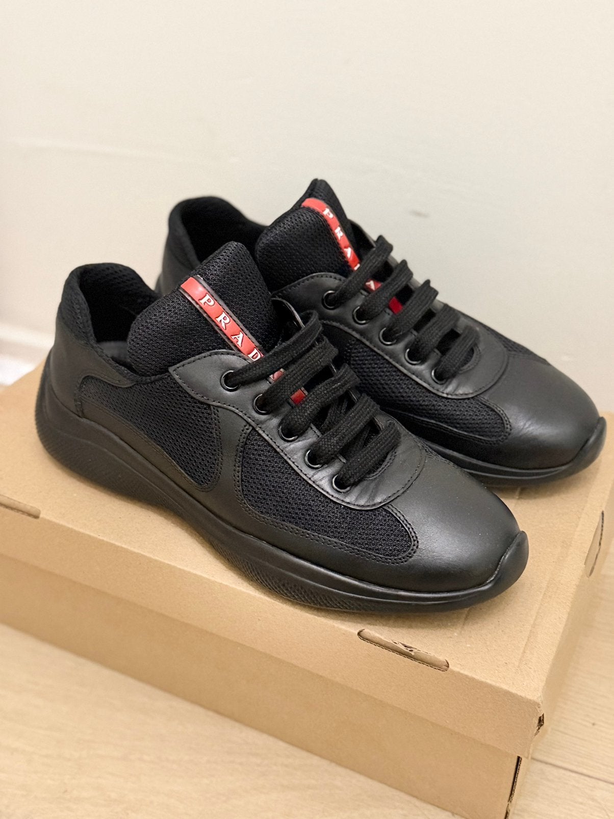 Prada America’s Cup Schoenen, Kleding | Heren, Schoenen, Ophalen of Verzenden, Zo goed als nieuw, Zwart