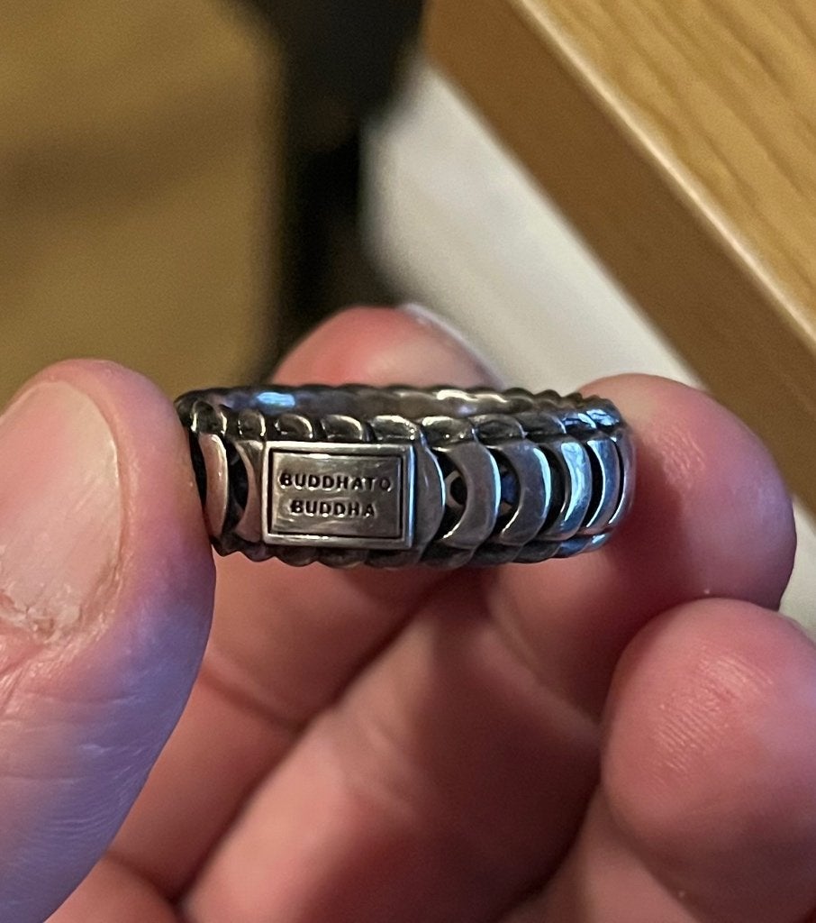 Mooie heren Buddha to Buddha ring maat 22, 20 of groter, Heer, Ophalen of Verzenden, Zo goed als nieuw