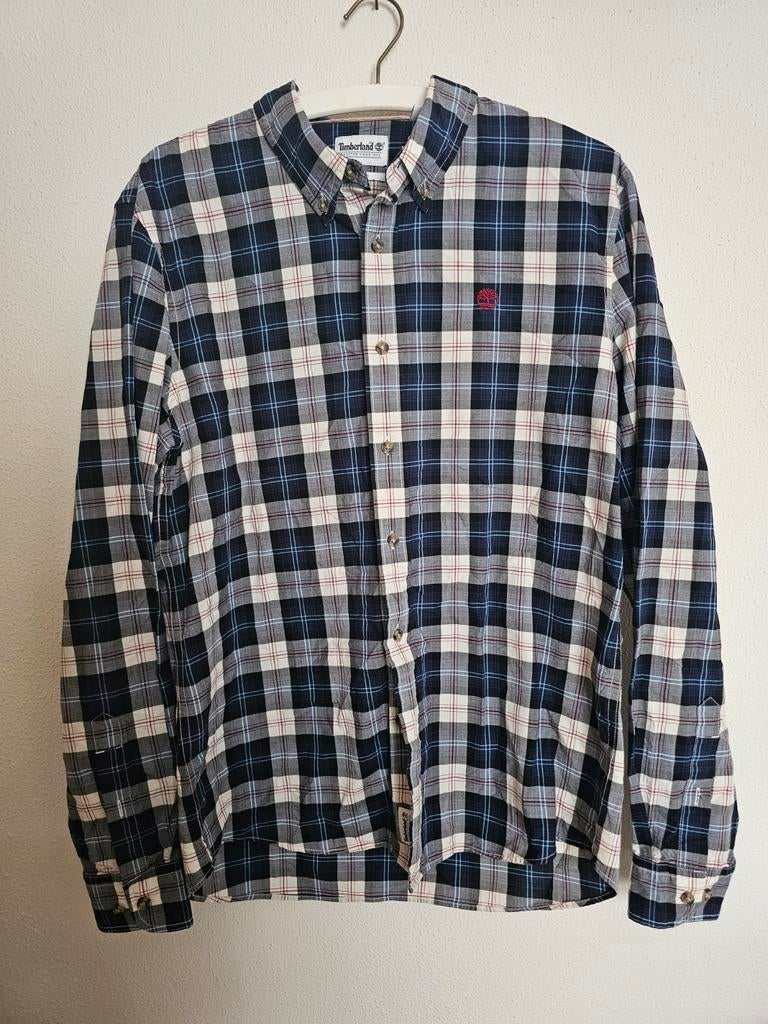 Timberland overhemd plaid Maat M, Blauw, Timberland, Zo goed als nieuw, Halswijdte 39/40 (M)