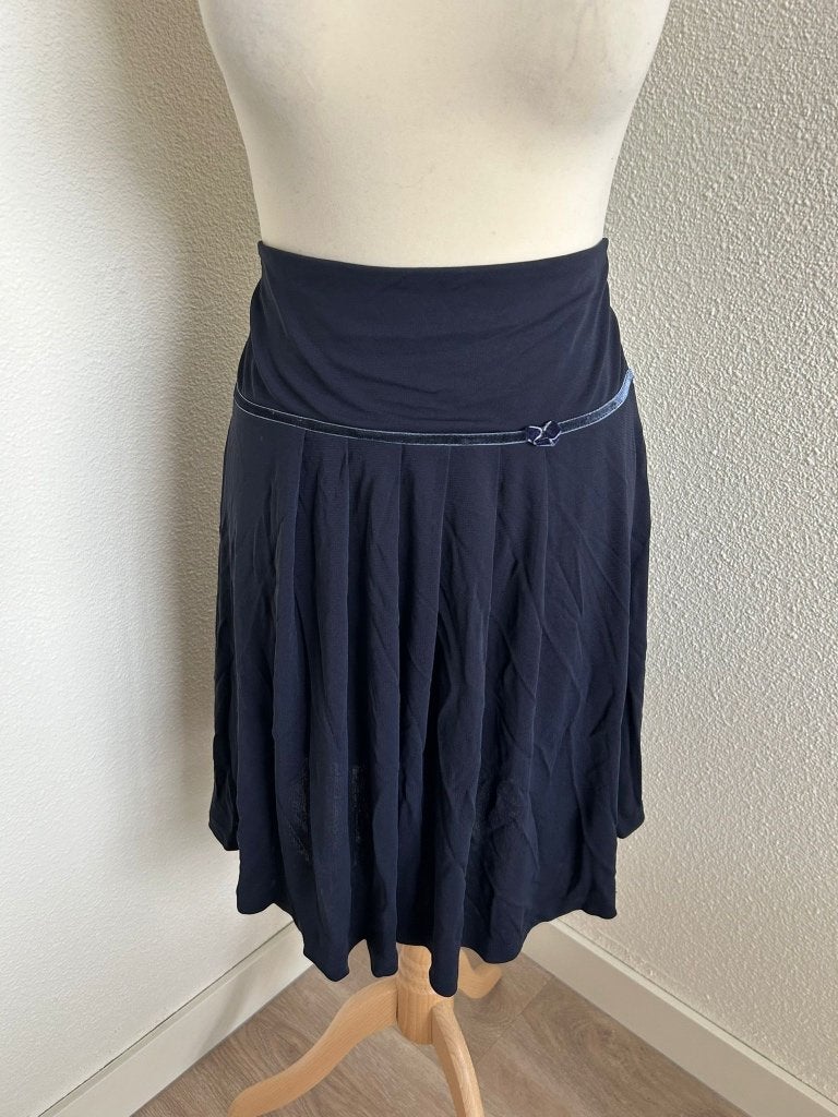 King Louie maat M midi rok marine blauw 339, Kleding | Dames, Maat 38/40 (M), Blauw, Ophalen of Verzenden, Zo goed als nieuw