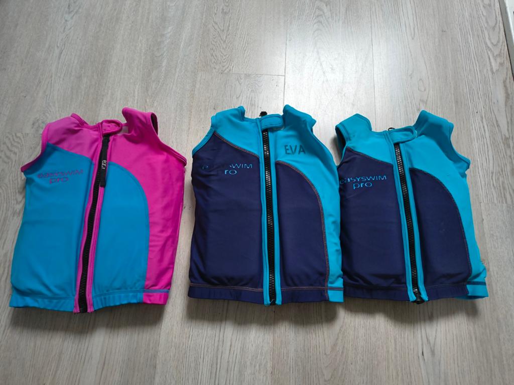 3 zwemhesjes: roze (L), blauw (M, S), Ophalen of Verzenden, Gebruikt, Overige maten, Zwem-accessoire