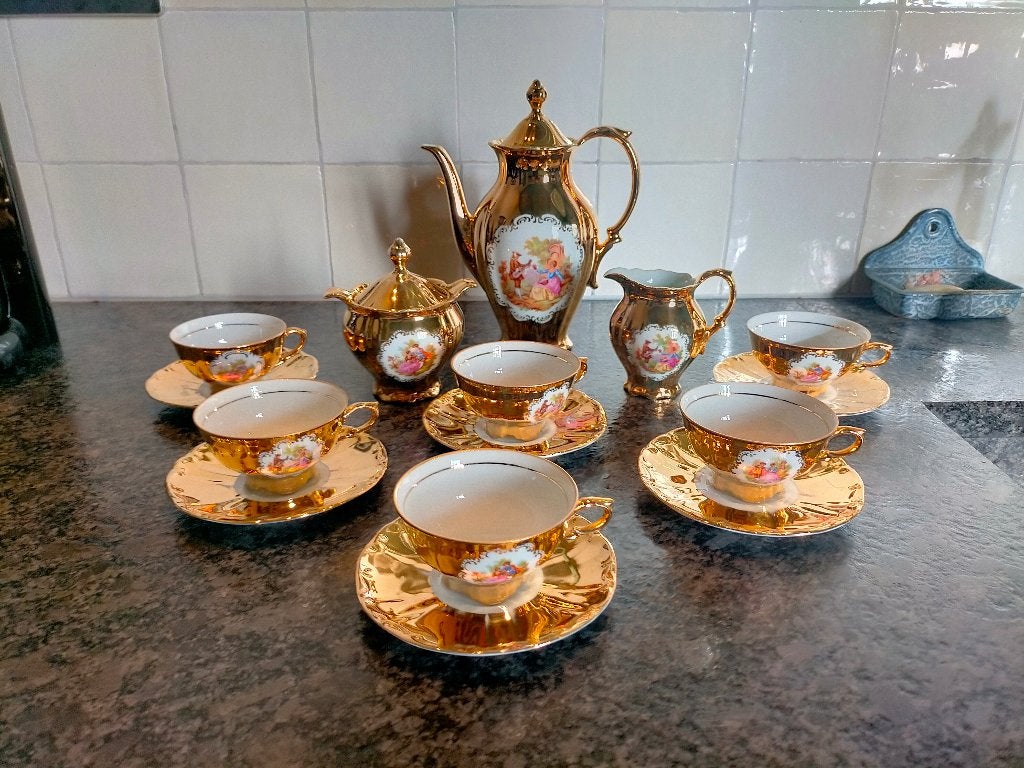 Bavaria Gold mokka stel, Ophalen of Verzenden