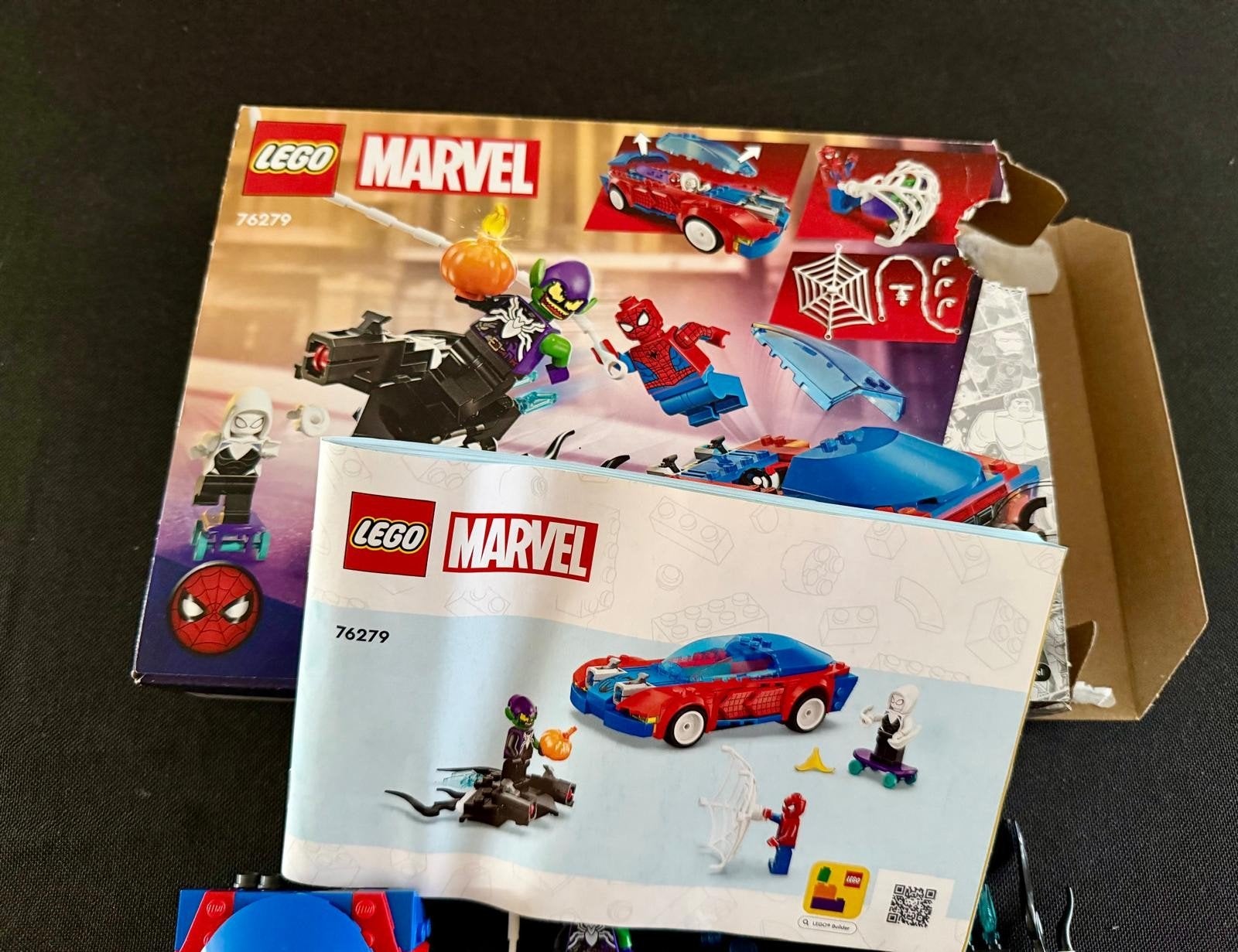 Lego Spider Man racewagen en Venom Green Goblin, Lego, Ophalen of Verzenden, Zo goed als nieuw, Complete set