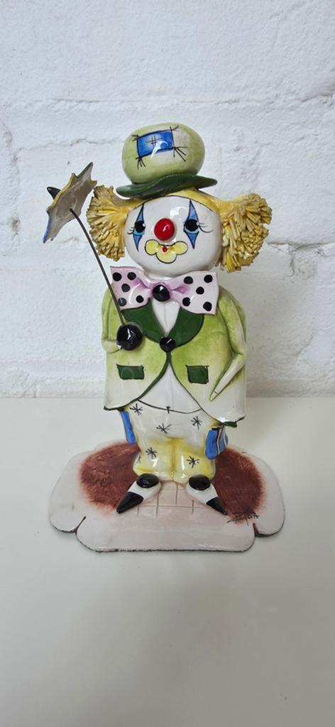 Handgeschilderde, keramische clown / Zampiva / Italië, Overige onderwerpen, Handgemaakt, Minder dan 20 cm, Ophalen of Verzenden