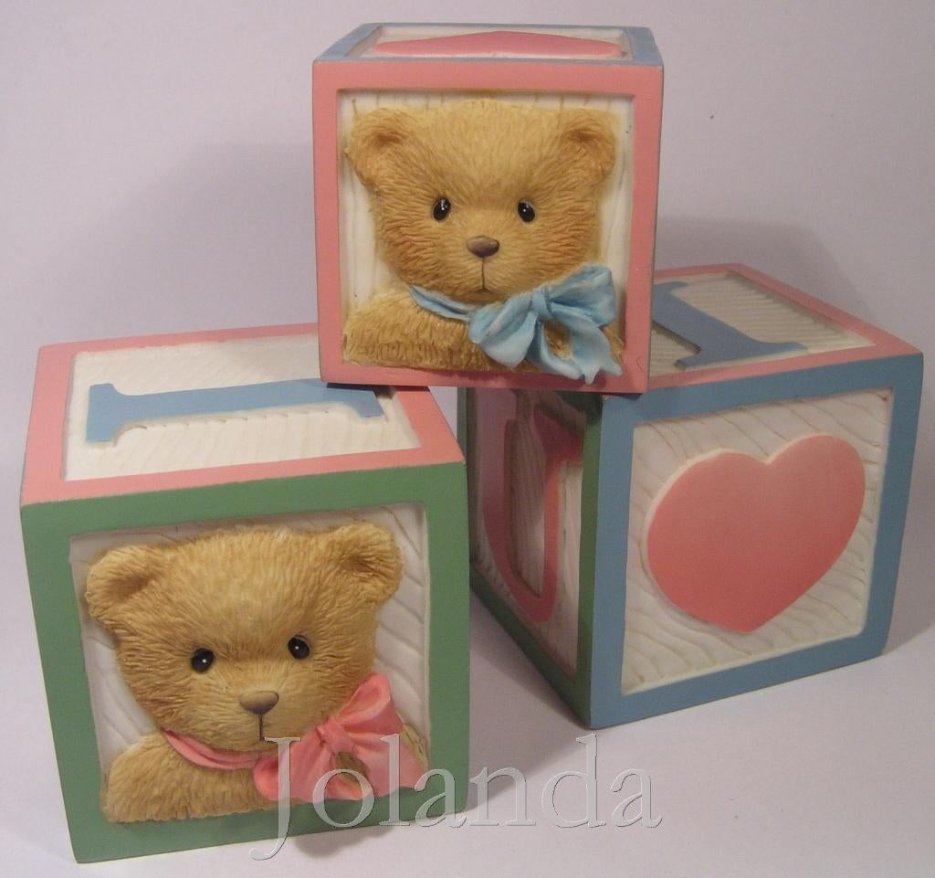 Cherished Teddies Display Blokken Love Bears, Ophalen of Verzenden, Zo goed als nieuw, Beeldje, Cherished Teddies