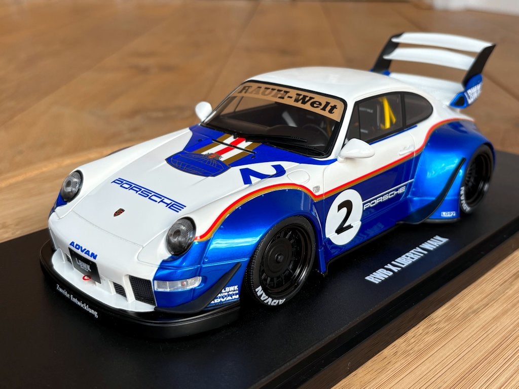 Porsche 911 993 RWB x Liberty Walk x Rothmans 1:18 GT Spirit, Ophalen of Verzenden, Nieuw, Auto, Overige merken