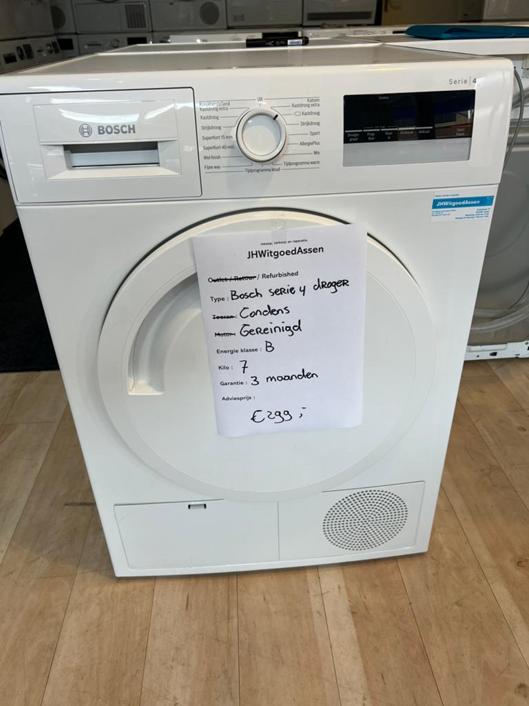 Bosch Serie 4 Condensdroger - 7kg - Gereinigd - 3 Mnd Garant, Witgoed en Apparatuur, Wasdrogers, Refurbished, Condens, 6 tot 8 kg