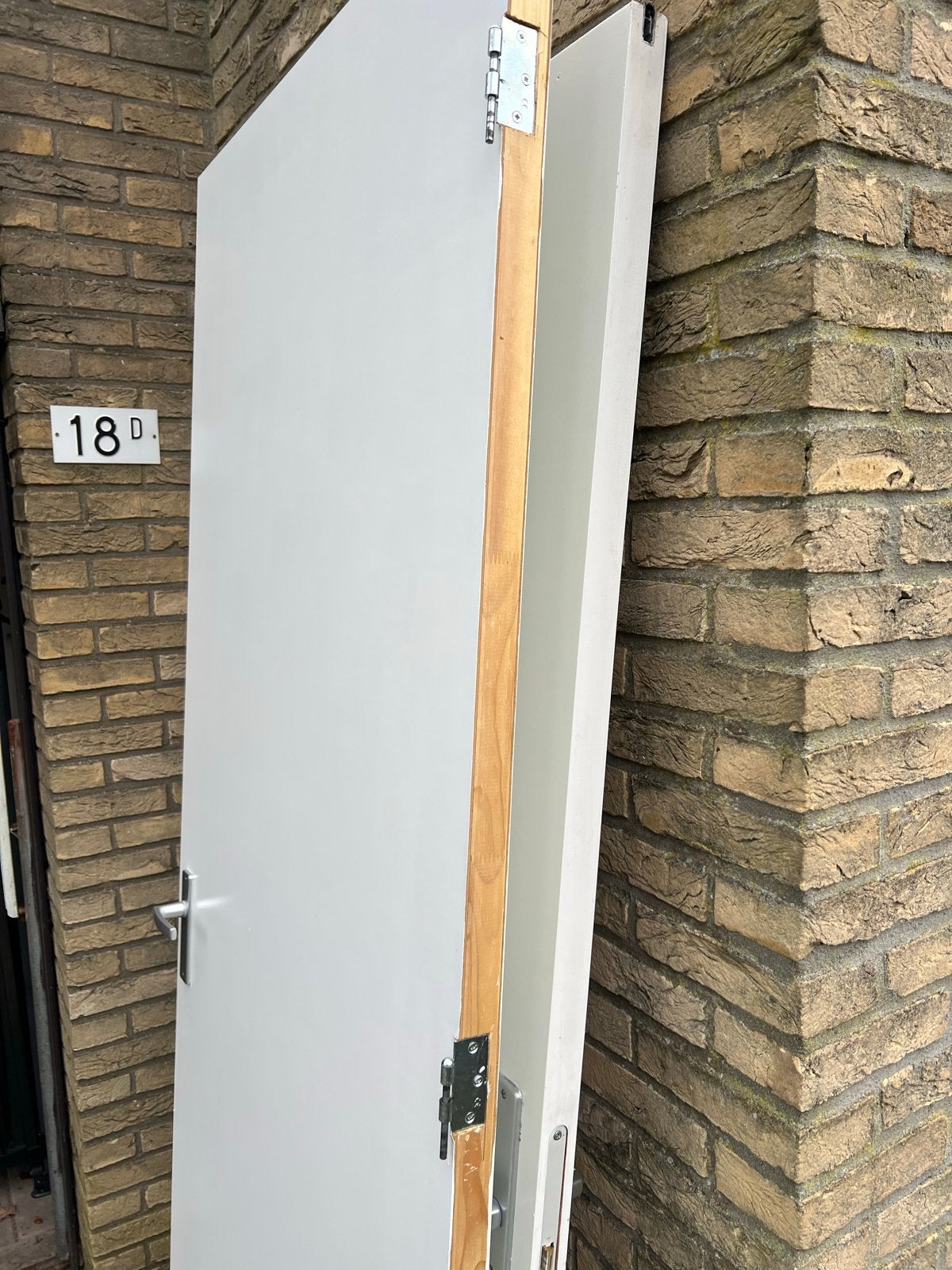 Witte binnendeur met beslag - Zo goed als nieuw, Ophalen, 80 tot 100 cm, Binnendeur, Zo goed als nieuw