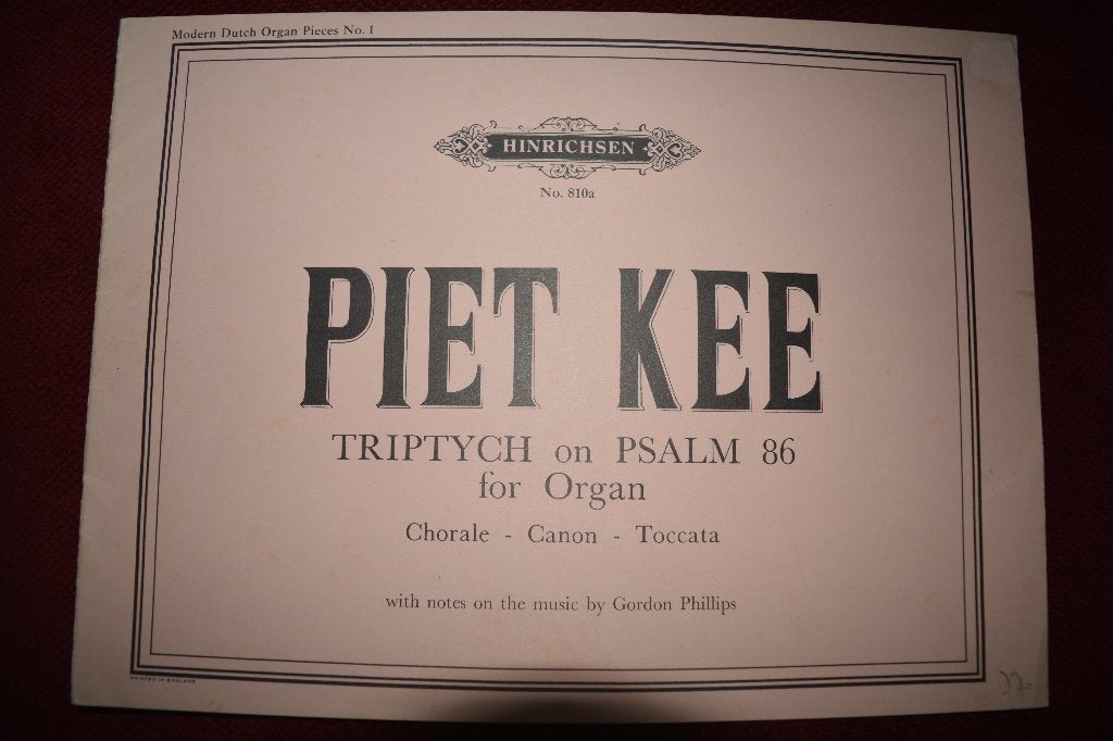 Piet Kee, Triptych on Psalm 75 for Organ, Instrument, Ophalen of Verzenden, Zo goed als nieuw, Piet Kee