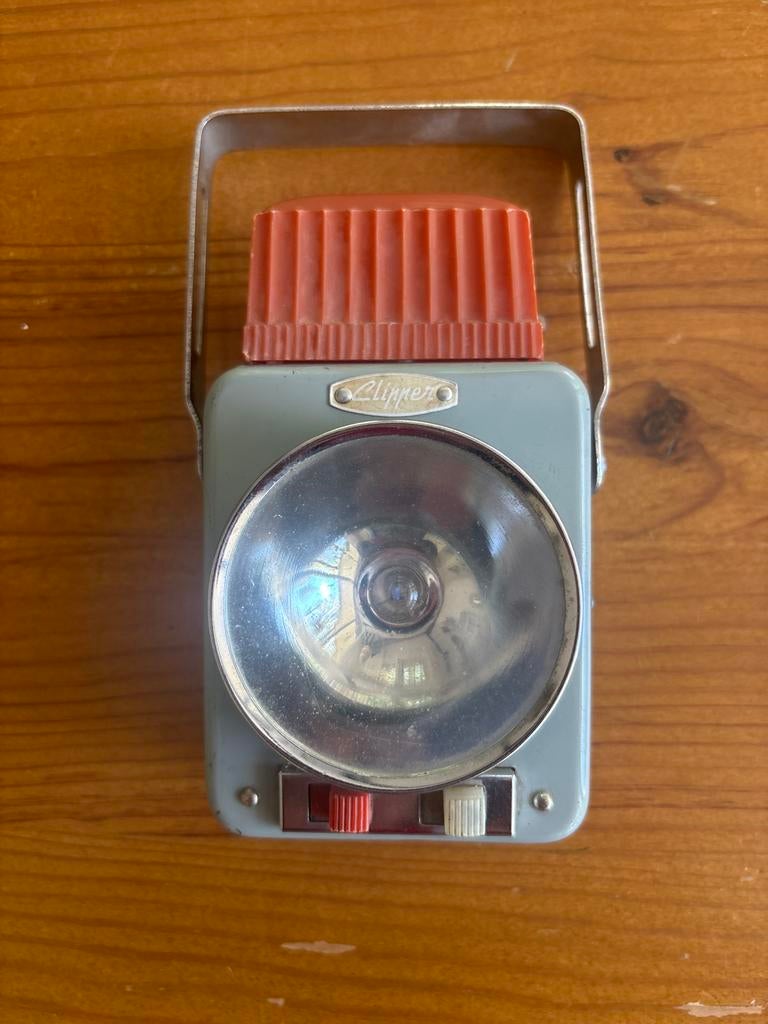 Vintage Clipper Zaklamp - Retro Kampeerlamp, Ophalen of Verzenden, Gebruikt, Batterij