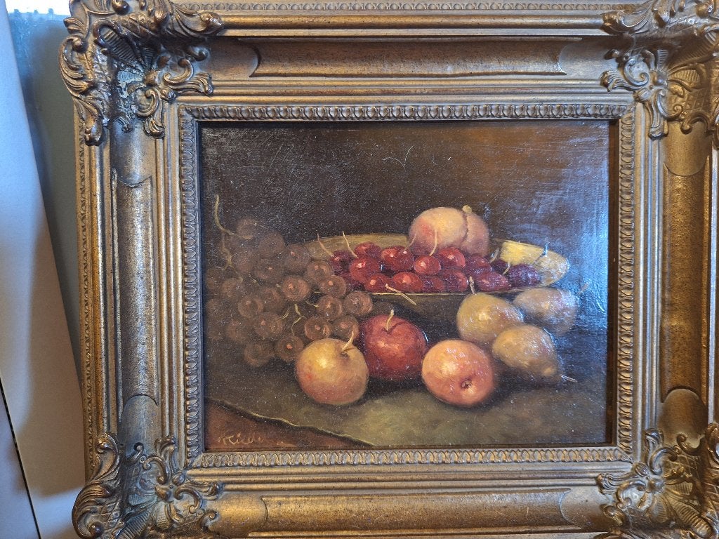 Schilderij, Paneel, Stilleven, Ophalen of Verzenden, Bijzondere lijst