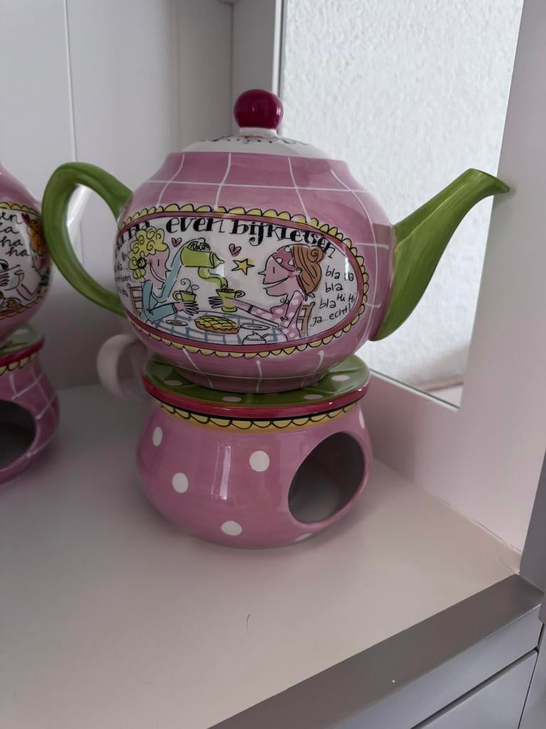 Blond amsterdam theepot met theelicht, Ophalen, Blond Amsterdam, Overige typen, Zo goed als nieuw