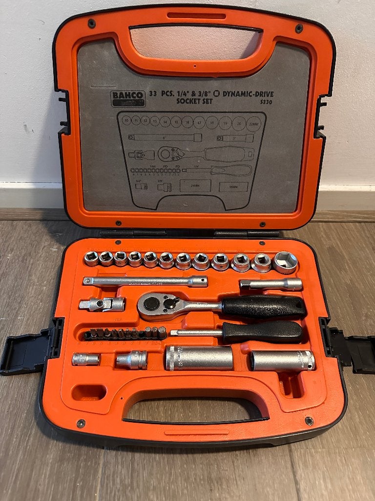 Bahco Dopsleutelset, 33-delig 1/4", Ophalen of Verzenden, Zo goed als nieuw