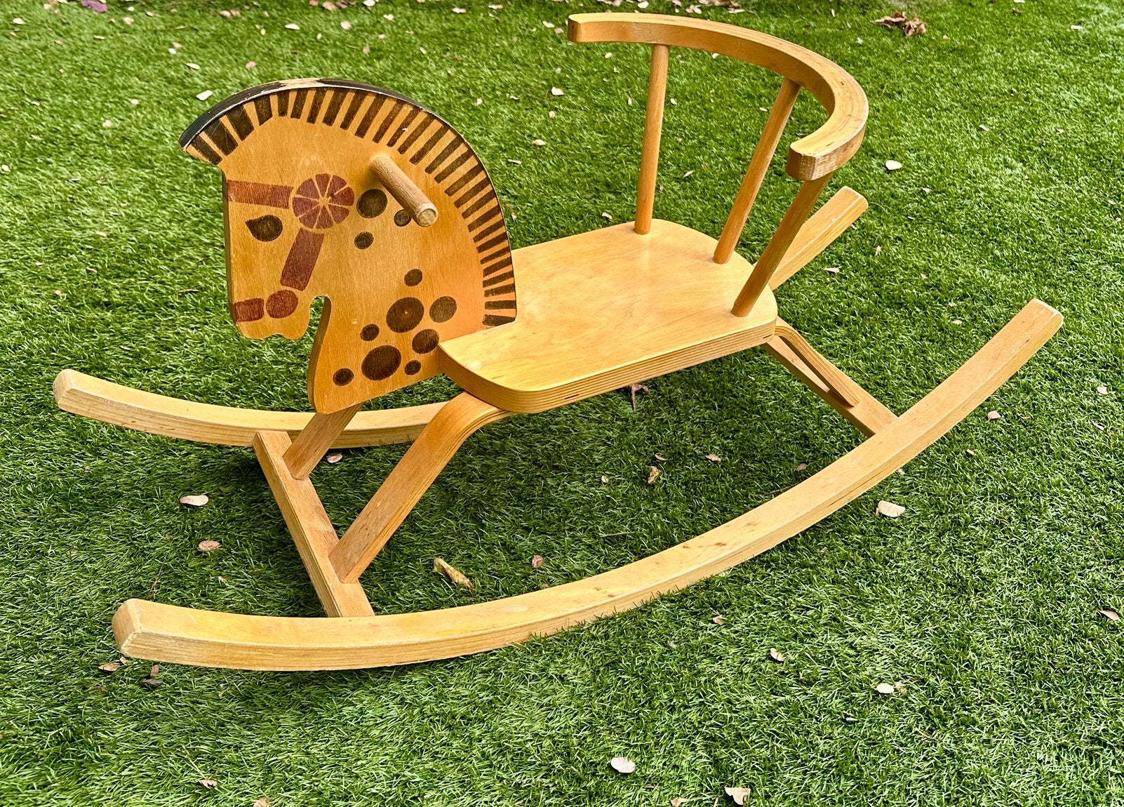 Vintage houten hobbelpaard, Ophalen, Gebruikt