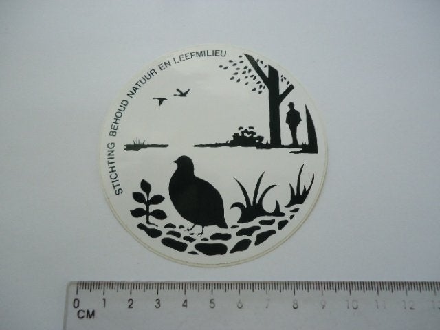 sticker oud JACHT JAGER wild natuur retro plastic milieu, Verzamelen, Stickers, Verzenden, Zo goed als nieuw, Bedrijf of Vereniging