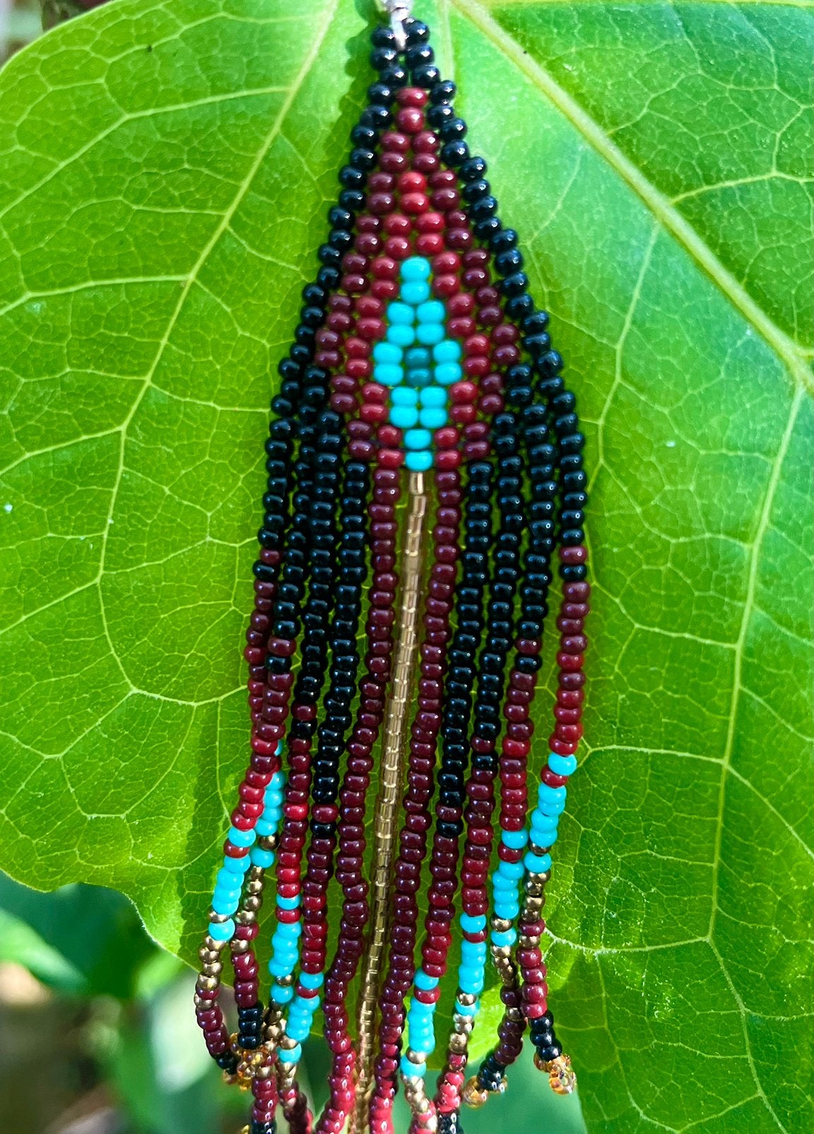 Mooie, lange fringe oorbellen uit Ecuador NIEUW, Hangers, Overige kleuren, Nieuw, Ophalen of Verzenden