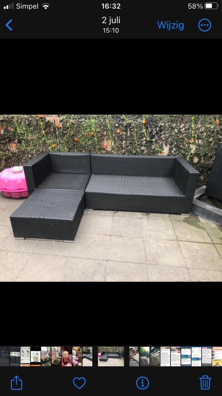 Nette rattan tuinbank, Ophalen of Verzenden, Gebruikt, Bank