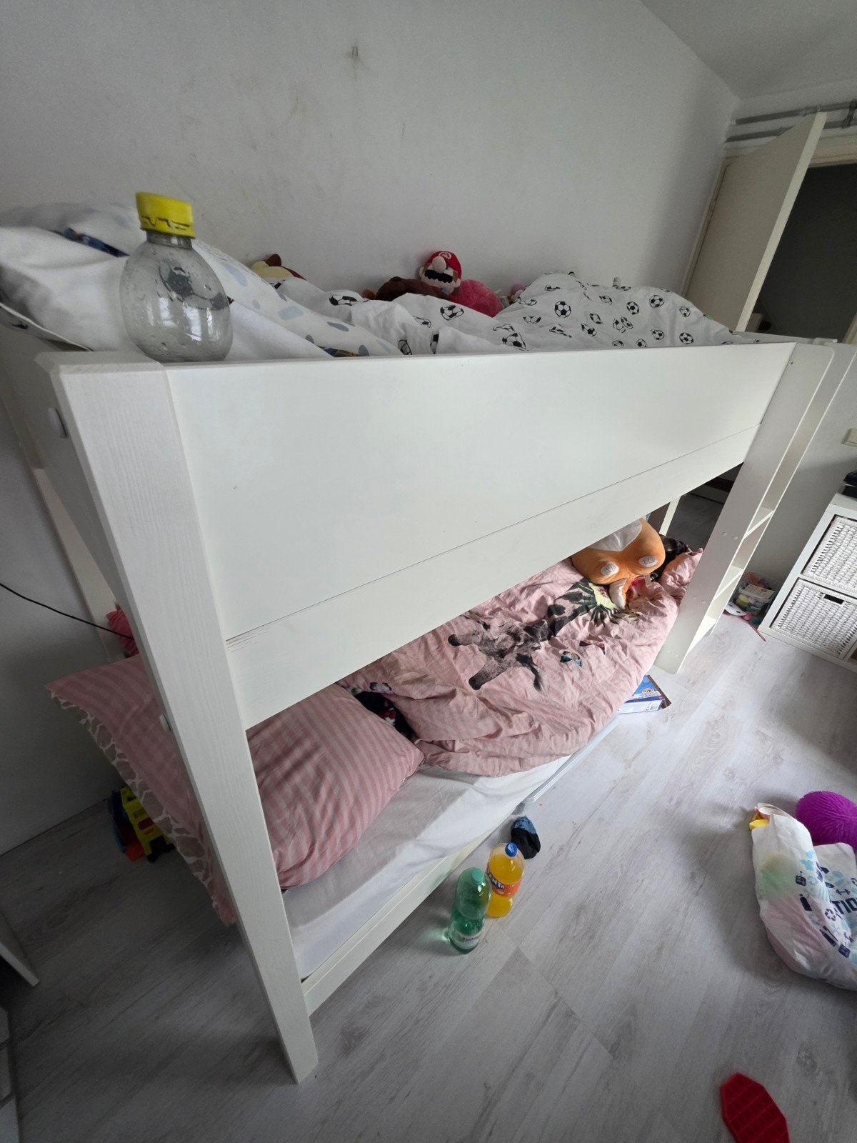 Wit stapelbed met ladder - Ideaal voor kinderkamer, Huis en Inrichting, Ophalen, Gebruikt, 90 cm, 160 tot 180 cm