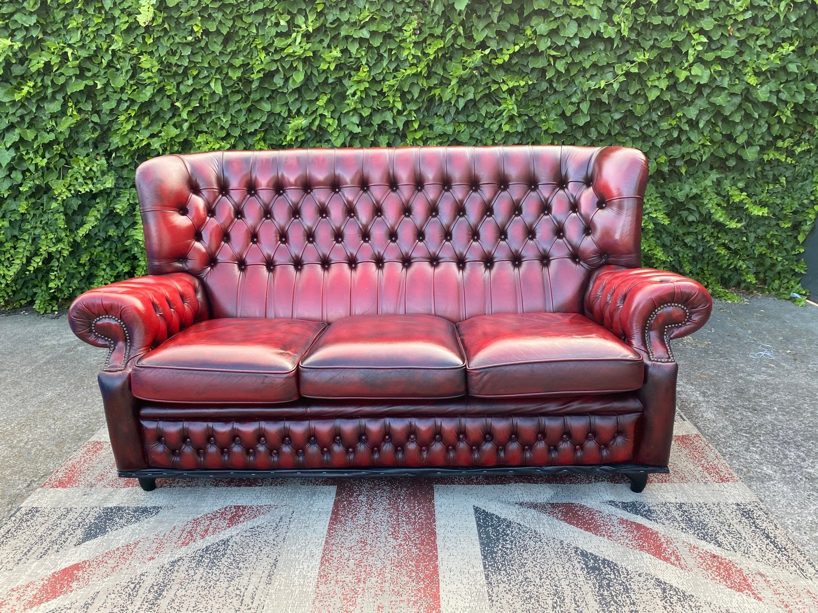 Originele Engelse Springvale chesterfield 3 - zits bank !!, Ophalen, Gebruikt, 150 tot 200 cm, Chesterfield