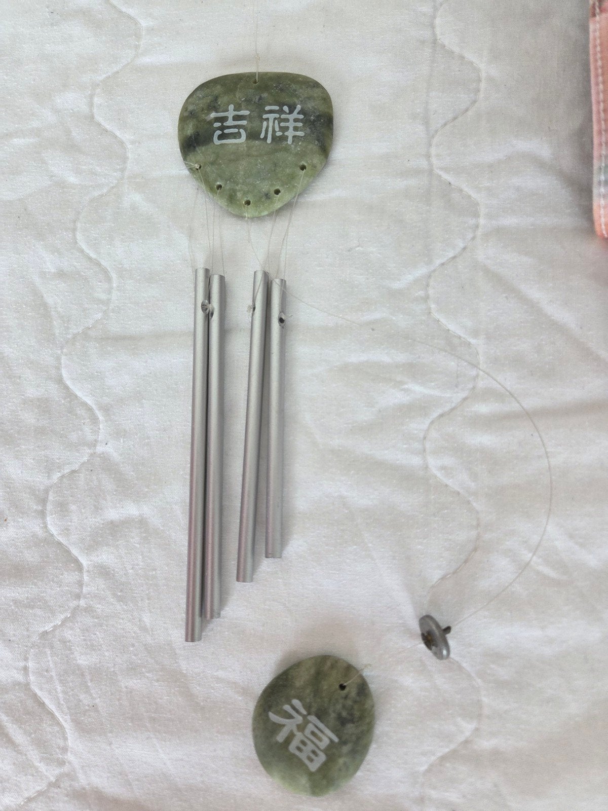 Windgong met chinese tekens op de stenen, Ophalen of Verzenden, Nieuw, Groen, Steen/keramiek