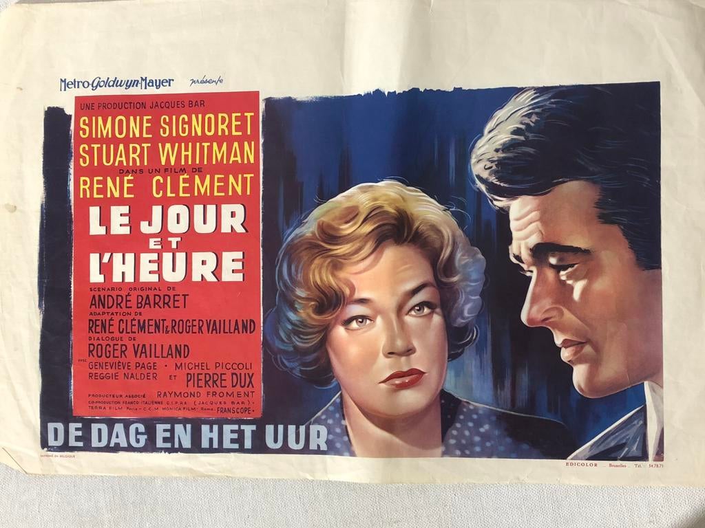 Originele Filmaffiche Simone Signoret, Ophalen of Verzenden, Zo goed als nieuw, Trein, Overige typen